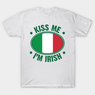 Kiss Me I'm Irish Italian Flag T-Shirt